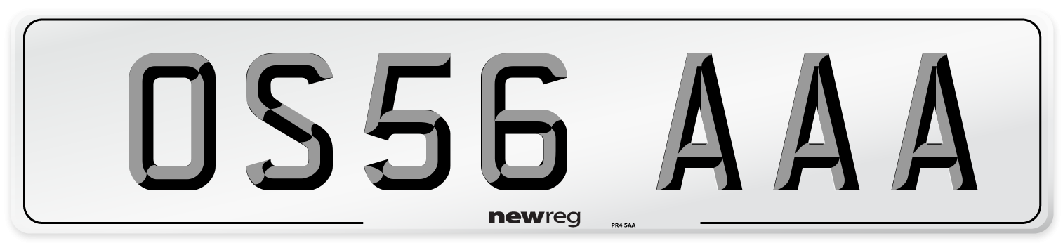 OS56 AAA Number Plate from New Reg